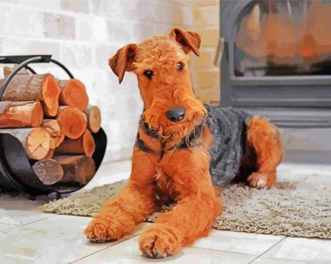 Nice Airedale Terrier Dog paint by numbers
