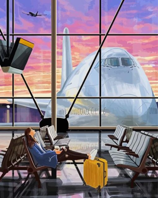 A Woman In Airport paint by numbers