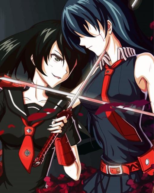 Kurome Vs Akame paint by numbers