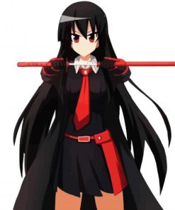 Akame With Katana Sword paint by numbers