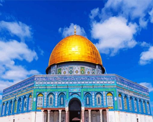 Aesthetic Al Aqsa Mosque paint by numbers