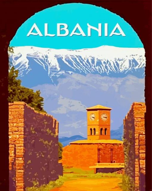 Albania Poster paint by numbers
