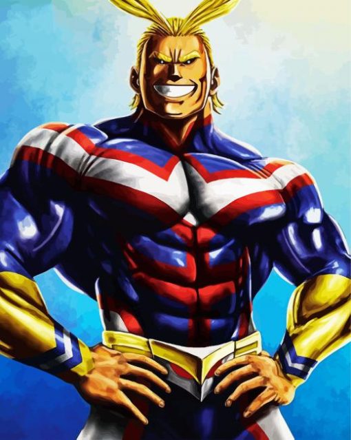 The Superhero All Might paint byb numbers