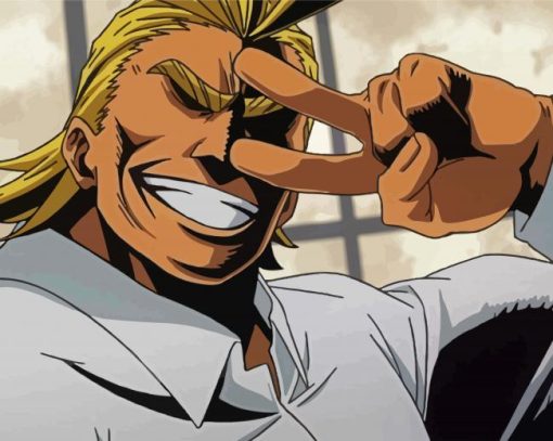 Happy All Might Character paint by numbers