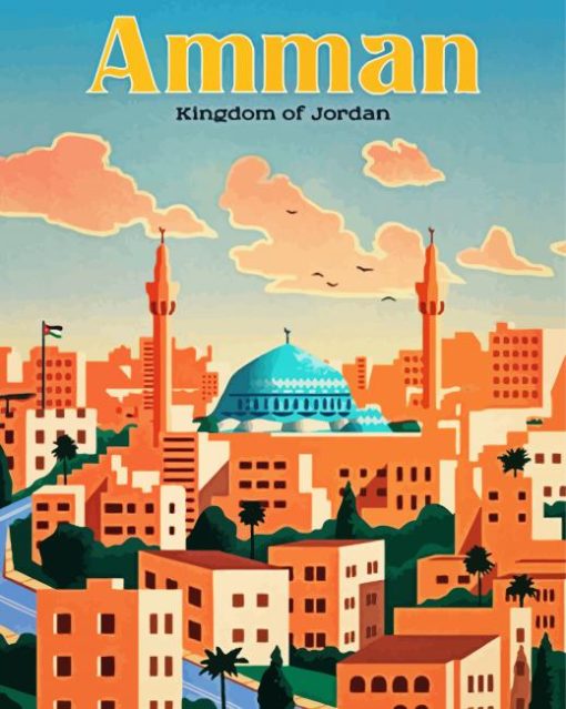Amman City Poster paint by numbers