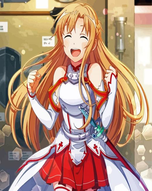 Asuna Anime Girl paint by numbers