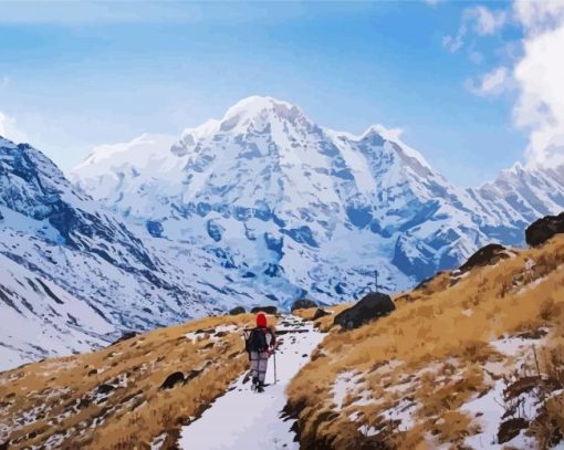 Annapurna Mountains Hiking paint by numbers