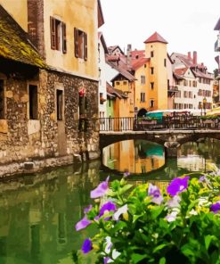 Aesthetic Canal In Annecy paint by numbers