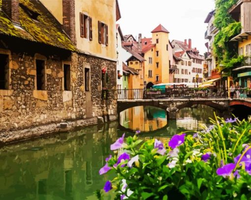 Aesthetic Canal In Annecy paint by numbers