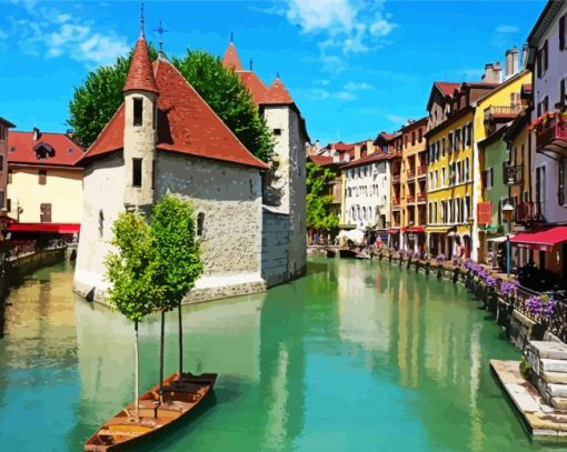Aesthetic Annecy City paint by numbers