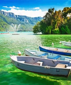 Annecy Lake Landscape paint by numbers