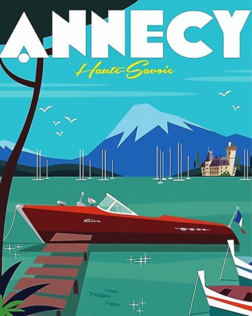 Annecy Lake Poster paint by numbers
