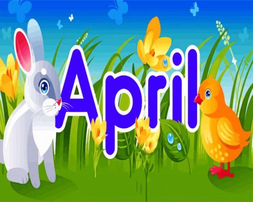 April Rabbit And Bird paint by numbers