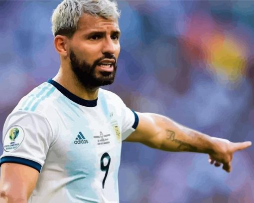 Argentinian Sergio Agüero paint by numbers