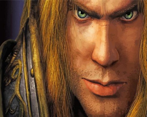 Arthas Menethil Face paint by numbers