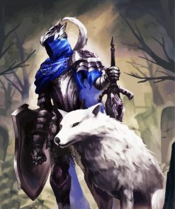 Artorias And White Wolf paint by numbers