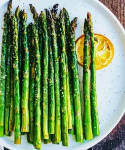 Asparagus Dish With Lemon paint by numbers
