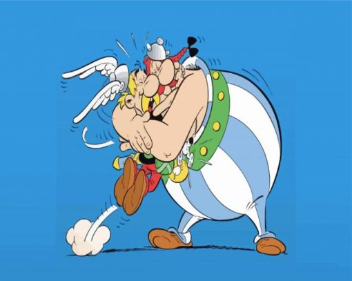 Obelix Hugging Astérix paint by numbers