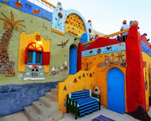 Aswan Nubian Village paint by numbers