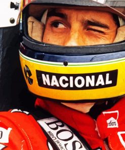 Ayrton Senna Wearing A Helmet paint by numbers