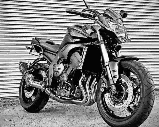 Black And White Yamaha FZ1 Fazer paint by numbers