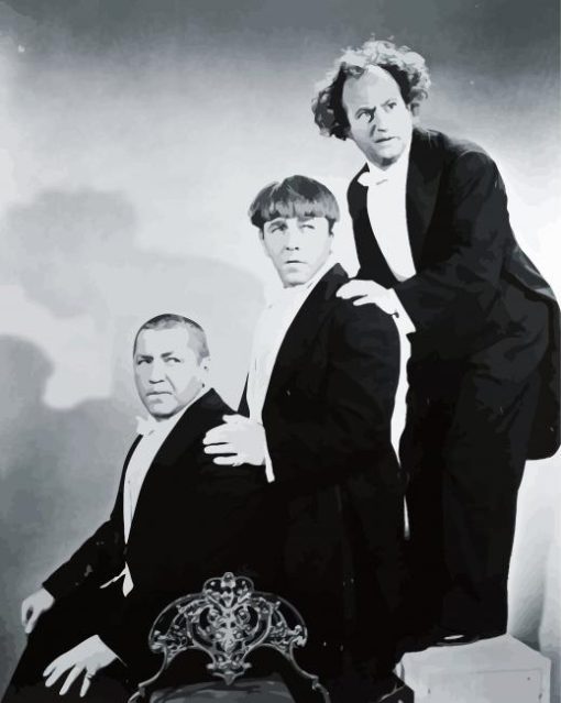 Black And White The Three Stooges paint by numbers
