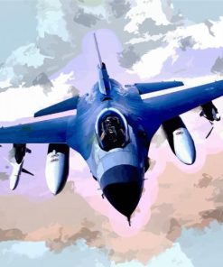 Blue Jet Fighter paint by numbers