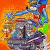 Blue Rat Fink paint by numbers