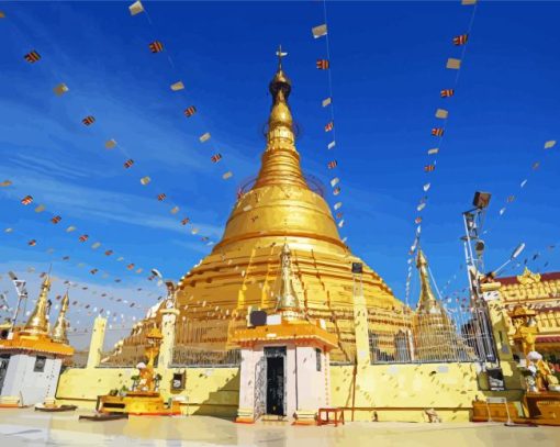 Botataung Kyaik Dae Ap Sandaw Oo Pagoda paint by numbers