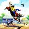 Bull Riding Art paint by numbers