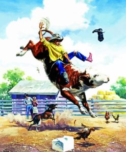 Bull Riding Art paint by numbers