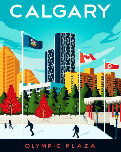 Calgary Olympic Plaza Poster paint by numbers