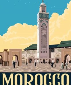 Hassan II Mosque Poster paint by numbers