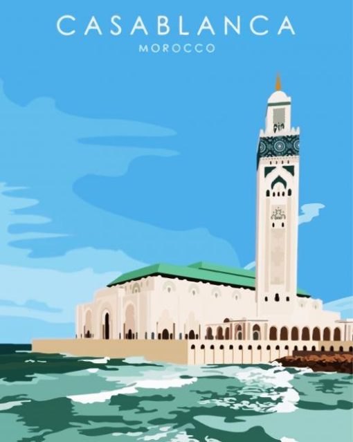 Wonderful Hassan II Mosque paint by numbers