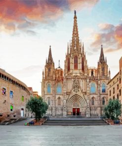 Beautiful Cathedral Of Barcelona paint by numbers