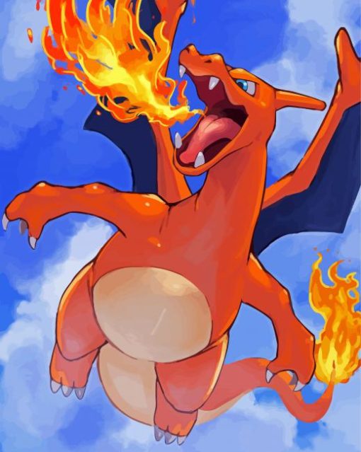 Charizard Fire Dragon paint by numbers