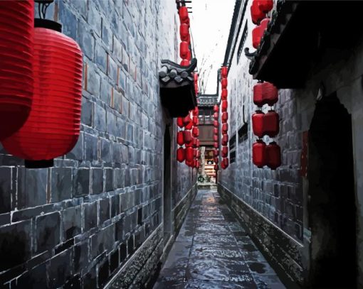 Wonderful Alley In China paint by numbers