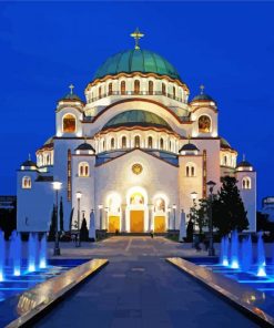 Saint Sava Temple paint by numbers