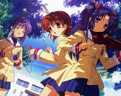 Clannad Girls Characters paint by numbers
