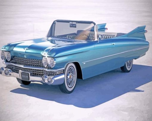 Classic Blue Cadillac paint by numbers