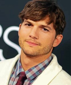 Handsome Ashton Kutcher paint by numbers