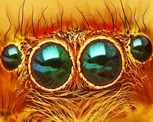 Close Up Spider Eyes paint by numbers