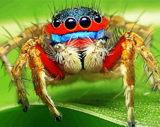 Colorful Spider paint by numbers