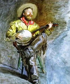 Cowboy Singing Art paint by numbers