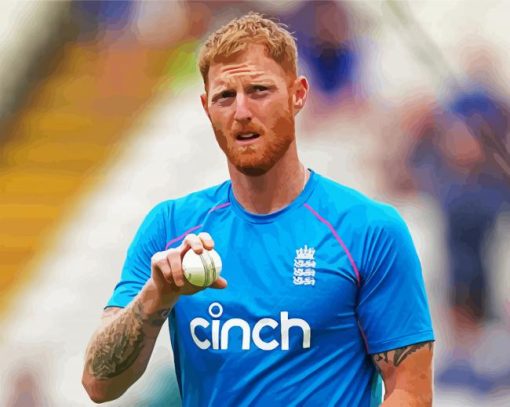Ben Stokes Player paint by numbers