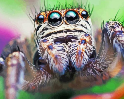 Close Up Cute Spider paint by numbers