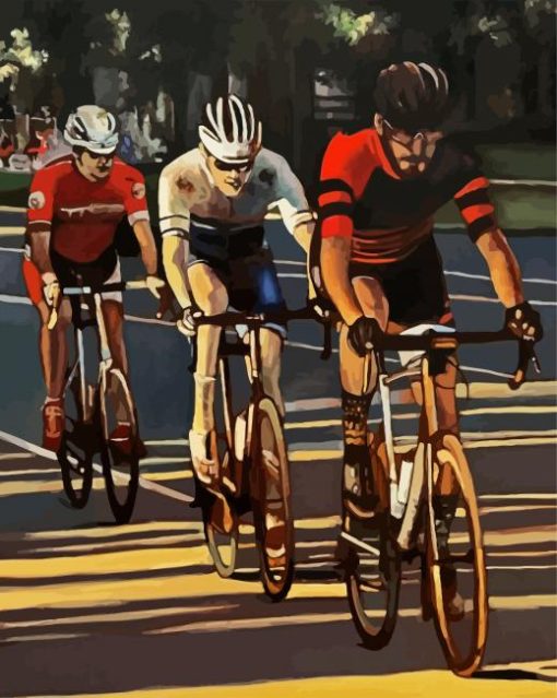 Cyclists Racing paint by numbers