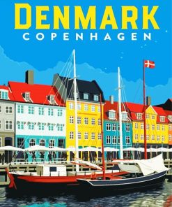 Denmark Copenhagen Poster paint by numbers