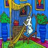 Dog Playing Harp paint by numbers