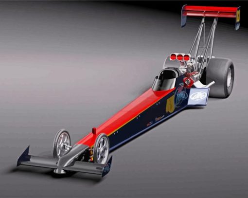 Dragster Racing Car paint by numbers